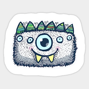 Cute fluffy monster Sticker